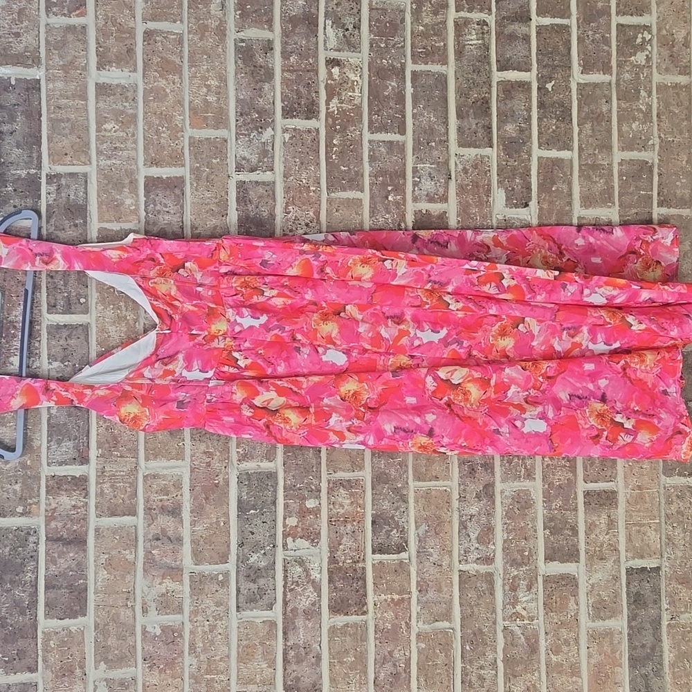 Holly Molly Elegant Pink Floral Women's Dress Size L Nwt - Picture 7 of 7